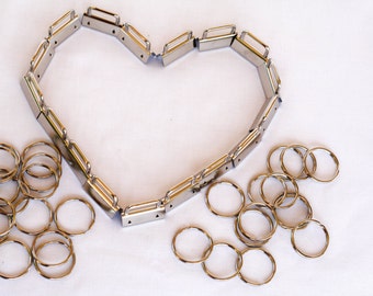 20 sets of 1.25 inch nickel key fob hardware, key fob hardware and key ring, supplies for wristlet key chain