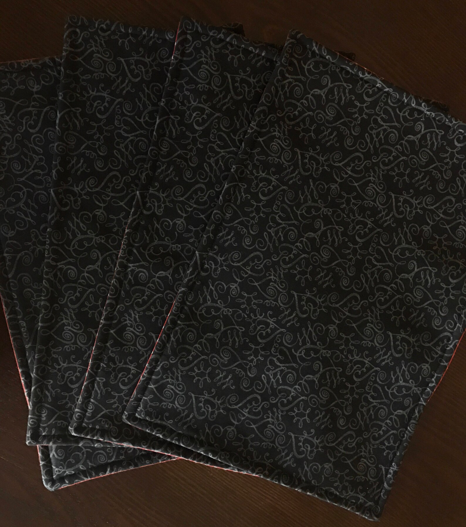 Table top place mats chefs table place mats red black and Etsy