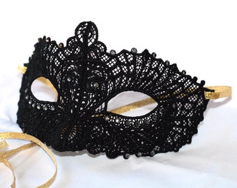 Black lace mask perfect for masquerade weddings