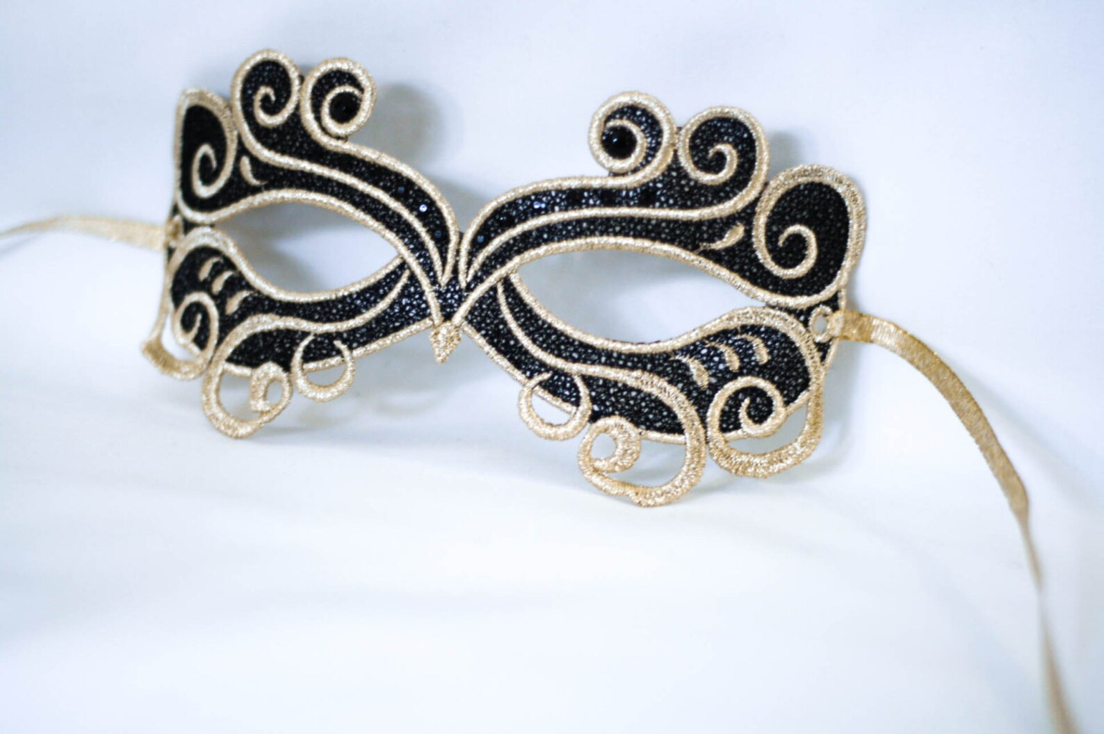 Lace Mask Black and Gold Masquerade Mask Mardi Gras Mask Etsy