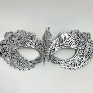 Masquerade mask, lace mask, silver and black masquerade lace mask fit for masked Ball, New years