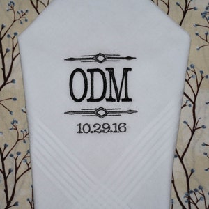 His and Hers Wedding monogram initials embroidered handkerchief for mother of the bride and as bride monogram gift image 2