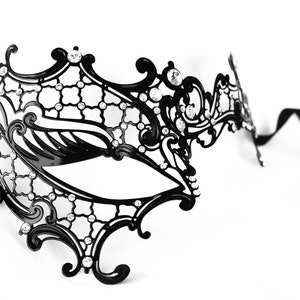 Masquerade mask, black lace masquerade mask, metal lace mask, wedding masquerade mask, prom mask