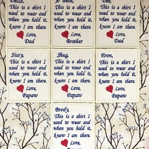 Set of 7 Memorial pocket patches , Pillow iron on patch, pillow pocket patch, keepsake memory sew on patch, christmas gift.