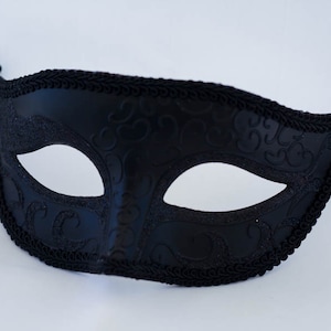 Zwart Phantom-maskerademasker geschikt voor gemaskerde nieuwjaarsfeesten, gemaskerd bal, halloween- en schoolbalfeesten