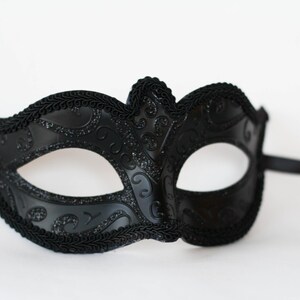Black Phantom Masquerade Mask Masquerade Ball Black Mask for - Etsy