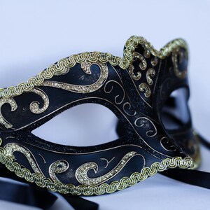 Phantom Gold Masquerade Mask Black Masquerade Phantom Mask | Etsy