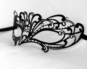 Blace lace laser cut metal masquerade mask, New year's masquerade masks fit for masquerade ball parties