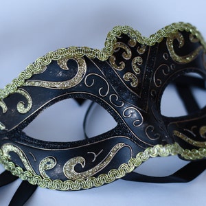 Phantom Gold Masquerade Mask Black Masquerade Phantom Mask | Etsy