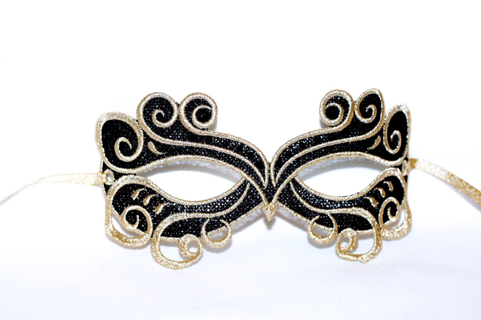 Lace Mask Black and Gold Masquerade Mask Mardi Gras Mask Etsy
