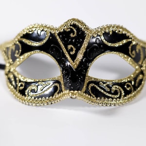 Phantom gold masquerade mask, black masquerade phantom mask,
