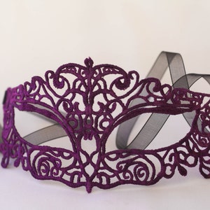 lace mask, Mulberry lace mask, masquerade mask fit for masked prom parties, Halloween costumes and New Years, Christmas parties