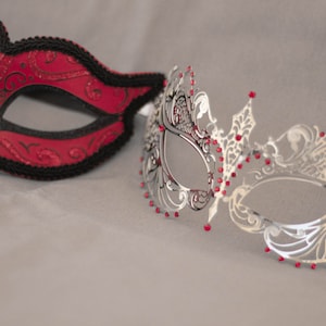 His and hers masquerade laser cut masks, Couples masquerade masks fit for masquerade parties and new years masquerade parties