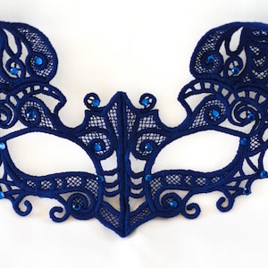 Masquerade mask, Blue fox lace masquerade mask, sexy fox masquerade mask fit for masquerade ball parties