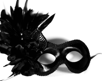 Hopodix Strass Maskerade Maske – Schwarze Spitze Mit Glitzer, Verstellbar, Für Karneval, Gothic & Party