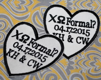 Set of 2 Iron on wedding tie patches, Groom tie patches also for sorority tie patches, father of the bride tie patch