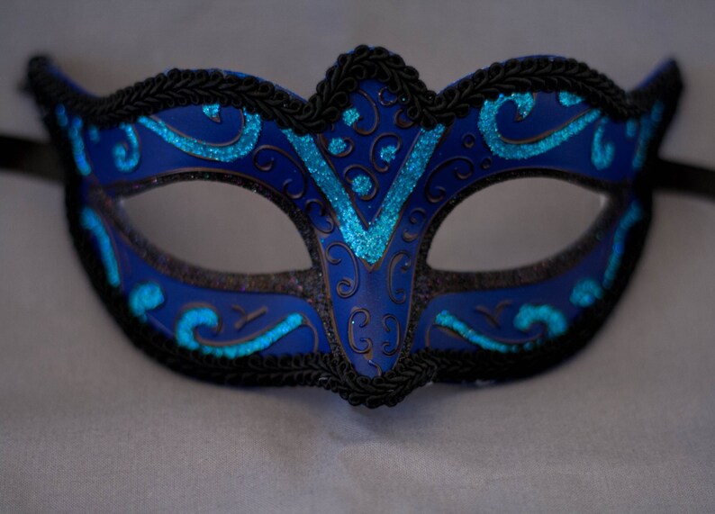 Blue / Black Phantom Masquerade Mask Sexy Royale Blue and | Etsy