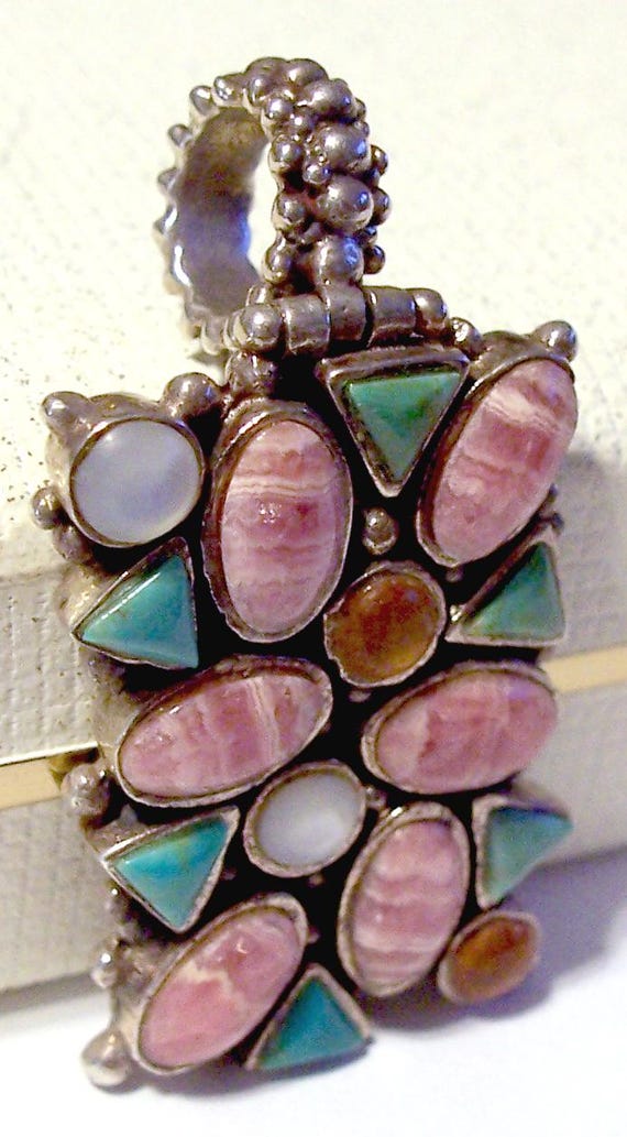 Vintage BARSE Sterling Silver Rectangular Pendant… - image 7