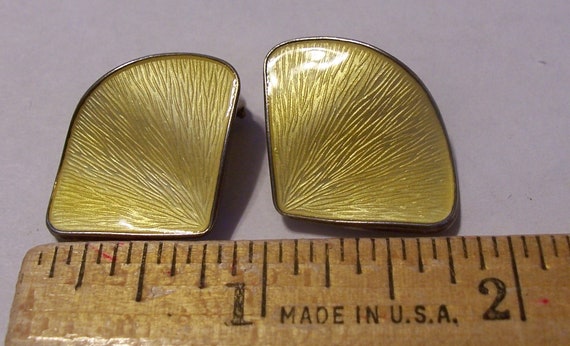 Vintage IVAR HOLTH Yellow Enamel and Sterling Cli… - image 7