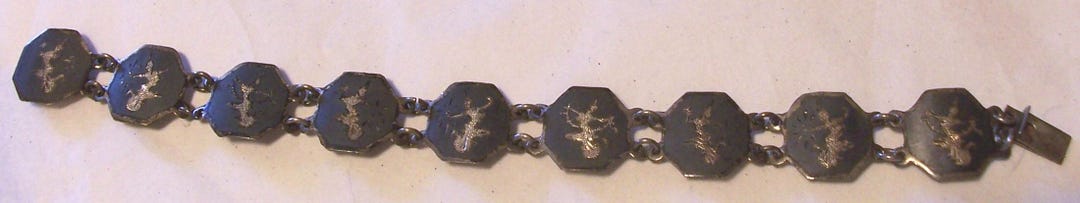 Boutons De Manchette Vintage En Argent Sterling Et Vert - Référence 41416