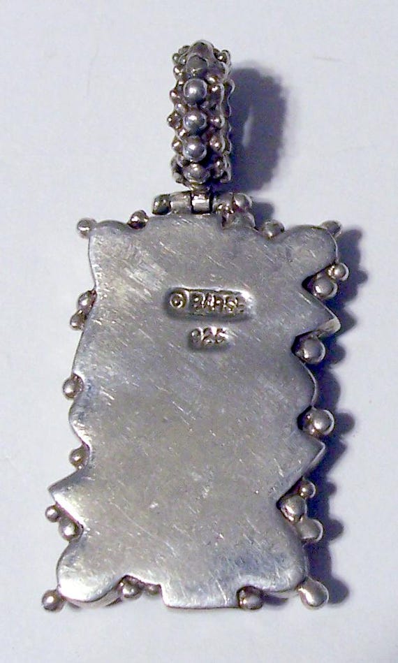 Vintage BARSE Sterling Silver Rectangular Pendant… - image 9