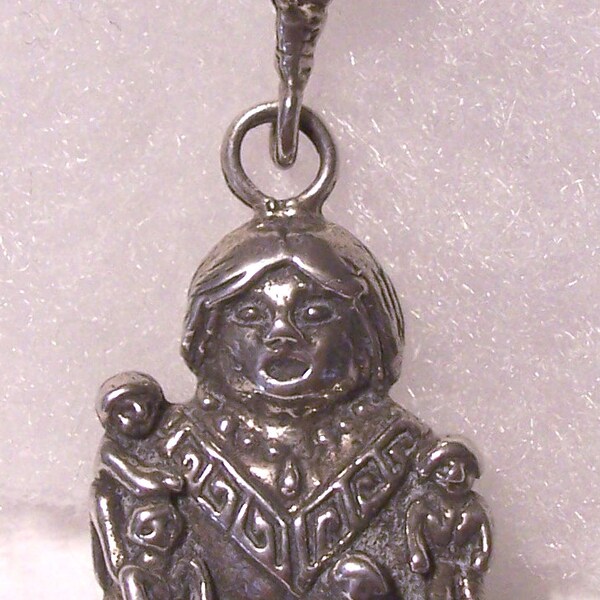 Vintage Southwestern Native American Sterling Silver Storyteller Pendant ~ Hallmarked Liberty