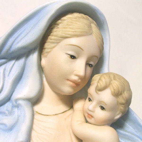 Vintage GEO. Z LEFTON Madonna and Child ~ Wonderful Pastel Colors ~ Signed and Labeled
