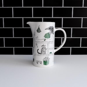 Rare Mid-Century Finland Arabia Löyly Sauna Pitcher, Vintage Gunvor Olin-Grönqvist Scandinavian Design