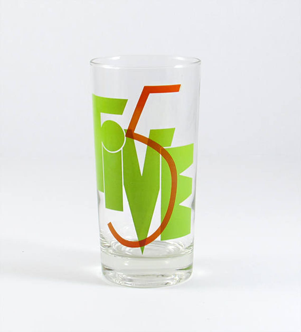 Vintage Numbered Drinking Glasses Retro Mod Typography Etsy