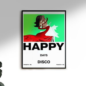 Happy Days Disco - Rave Poster | Gig Poster | Retro | Wall Poster
