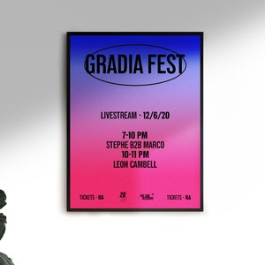 Gradia Fest/Colorful Gradient - Rave Poster | Gig Poster | Retro | Wall Poster