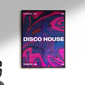Disco House - Rave Poster | Gig Poster | Retro | Wall Poster