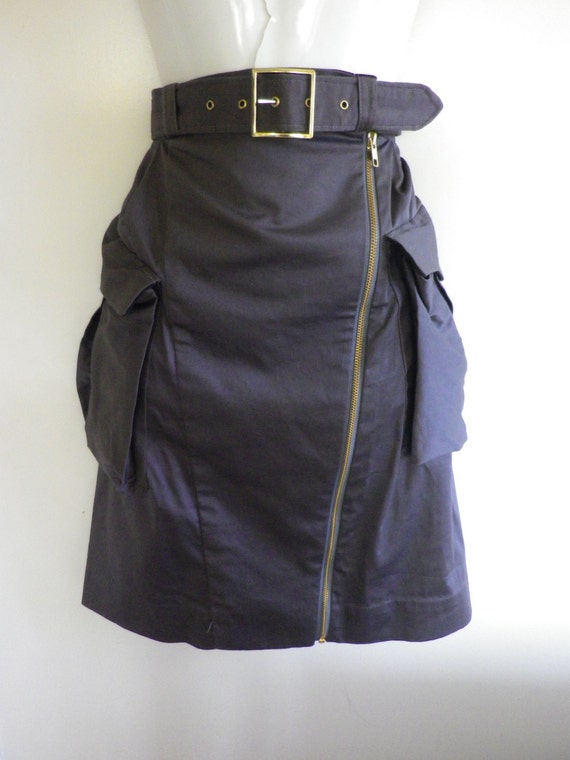 zippered cargo skirt