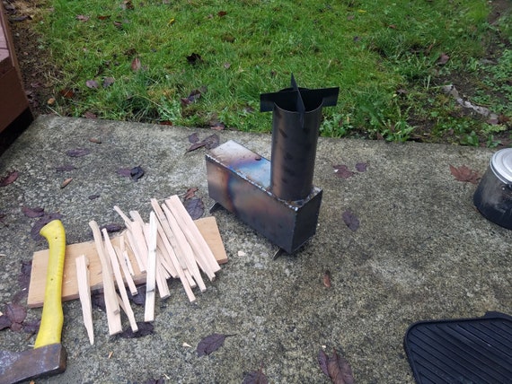 Rocket Stove All Steel Portable Wood Stove Usa Made Camping Etsy