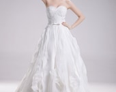 Lace wedding dress, strapless bridal dress --CORA