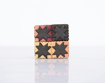 Autumn Star Mini Quilt Pin: Quilter Lapel Pin