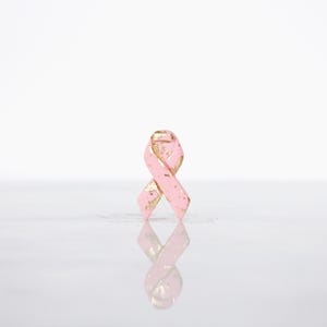 Breast Cancer Ribbon - Pink and Gold Awareness - Lapel Pin