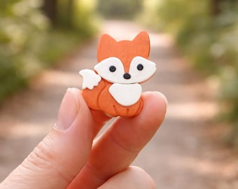 Handmade Fox Pin – Woodland Animal Lapel Tie Tack