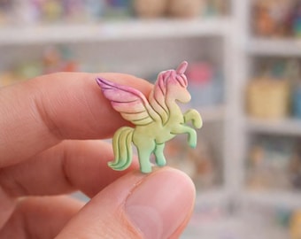 Unicorn Lapel Pin, Rainbow, Ombre, Flying Horse, Tie Tack