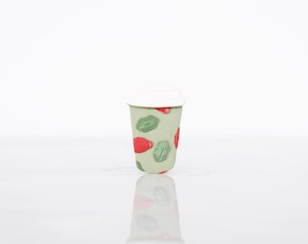 Christmas Coffee Cup Tie Tack: Barista Lapel Pin - Coffee Lover Gift