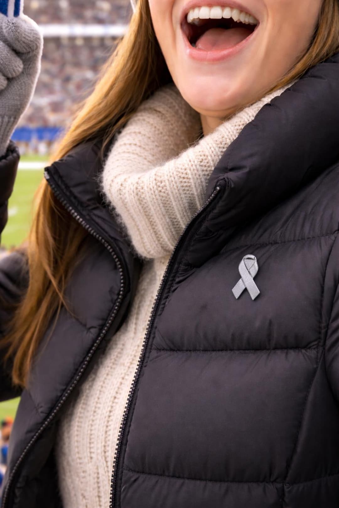 Gray or Silver Awareness Ribbon Pin: Brain Tumor Support, Apron/tie ...