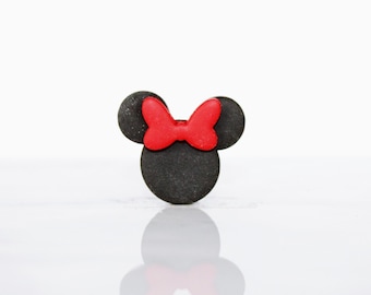 Mouse Head with Bow - Minnie -Lanyard or Lapel Pin