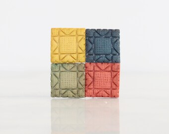 Handmade Star Mini Quilt Pin: Quilter Lapel Pin