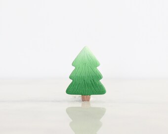 Ombre Tree Lapel Pin, Outdoors, Nature, Pine Tree