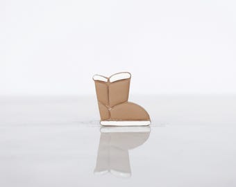 Winter Boot Lapel Pin - Fur Trimmed Boot