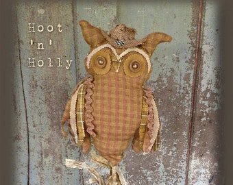 Pattern: Hoot n Holly - 22" Prairie Owl and his Sweet Little Mouse friend