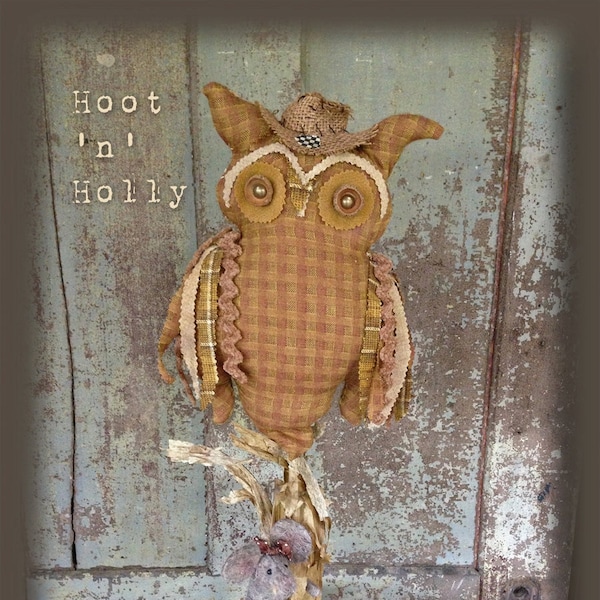 Pattern: Hoot n Holly - 22" Prairie Owl and his Sweet Little Mouse friend