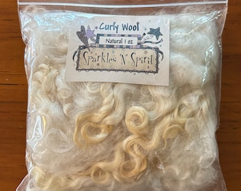 Wool - 1 oz Natural Washed Curly Wool for Santa beards