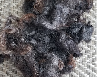 Wool - 1 oz Black Washed Curly Wool for Jangles Beard or doll hair
