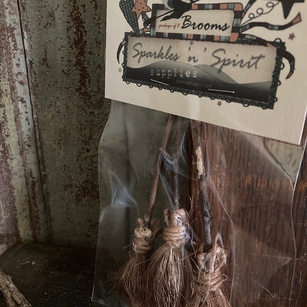 Witch's broom - handmade, various sizes for doll crafting